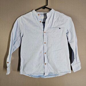 Zara Girls Soft Collection Blue Button Up Shirt Size 9